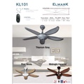 Elmark KL101 Kipas Siling 52" Pine White dengan Remote Control