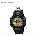 Casio AE-1100W-1BV Jam Tangan Digital Klasik untuk Pria dan Wanita, Resin Hitam 43.7mm