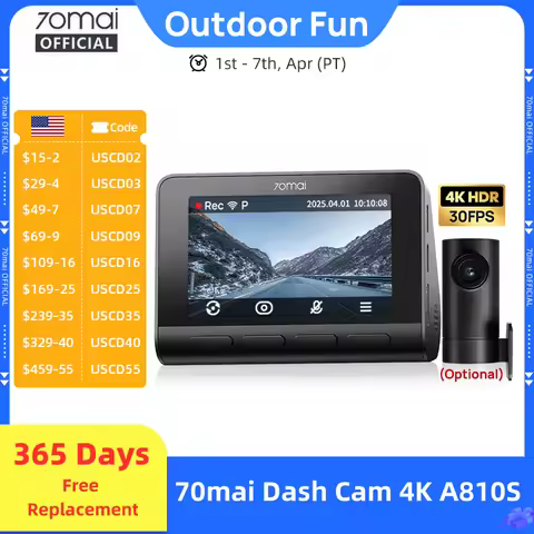 70mai A810 Dash Cam - Kamera Dashboard 4K dengan GPS dan ADAS