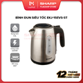 Bình đun siêu tốc Sharp EKJ-15EVS-ST 1.5 lít, màu bạc đen - Thiết kế hiện đại, an toàn và tiện lợi