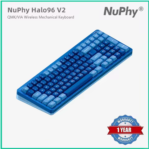 Nuphy Halo96 V2 คีย์บอร์ดเชิงกลไร้สาย 96% พร้อมสวิตช์เปลี่ยนได้และไฟ RGB 40 แบบ