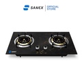 Kompor Tanam Sanex SN-KT201 2 Tungku Api Biru Tornado, Kaca Tebal Anti Gores, Putih/Hitam