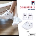รองเท้า FILA Disruptor 2 Premium สไตล์ลำลอง Unisex สีขาว/เบจ