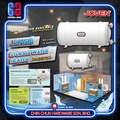 Joven JH68 Pemanas Air Gas 10L/min, Dinding, Stainless Steel, Kapasiti 68 Liter