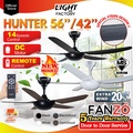 FANZÓ HUNTER BABY 42" Kipas Siling 5 Blade DC Motor dengan Remote Control - Matt Black / Matt White / Pine Wood / Black Wood