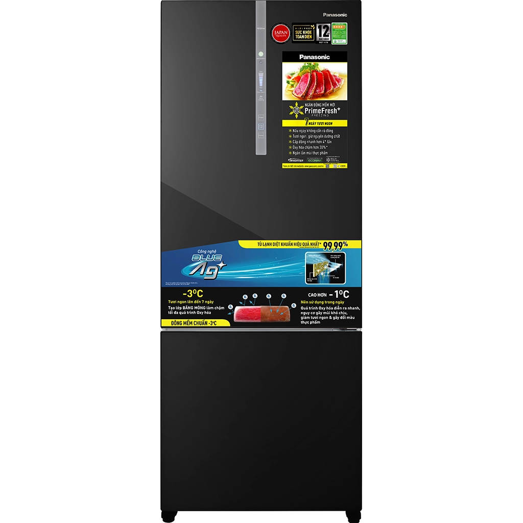 Tủ lạnh Panasonic Inverter 420 lít NR-BX471WGKV - Ngăn đá dưới, màu Đen