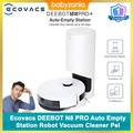 Ecovacs Deebot N8 Pro+ Robot Vacuum Cleaner - Kapasitas 2.5L, Suction Power 2300Pa, Hitam Putih
