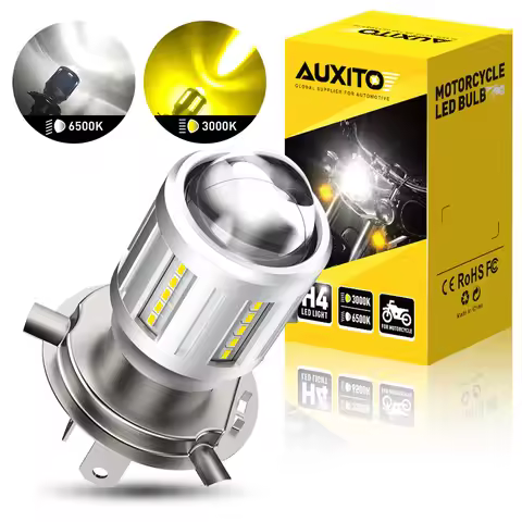 AUXITO H4 9003 HB2 - Bóng đèn pha LED 100W, 6000K, Siêu sáng cho xe ô tô và xe máy
