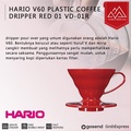 Hario V60 Plastic Coffee Dripper 01 - Dripper Kopi Plastik Tahan Panas, Kapasitas 2 Gelas, Warna Jernih