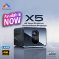 Formovie X5 4K Laser Projector - เครื่องฉายภาพระดับโรงภาพยนตร์ ความสว่าง 4500 ANSI Lumens สีเทา