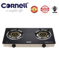 Cornell CGS-G122 Dapur Gas 2 Pembakar Kaca Tempered 7mm untuk Kegunaan Domestik