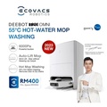 Ecovacs X1 TURBO - Robot Vakum dan Mop Gabungan Hitam 362mm x 362mm x 103.5mm, Kapasiti Debu 400ml