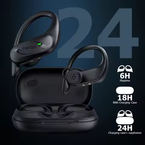 DACOM BoneBuds X1 - Earphone Bluetooth 5.3 Konduksi Tulang Hitam