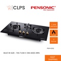 Pensonic PGH-413N Dapur Gas Kaca 4 Tungku Hitam dengan Pembersihan Mudah dan Sistem Keselamatan Flame Failure Device