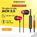 Tai nghe nhét tai có dây Borofone BM57, jack 3.5mm, trọng lượng nhẹ 16g