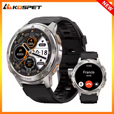 KOSPET Tank T3 Smartwatch untuk Pria dan Wanita - Jam Tangan Militer Rugged dengan 170+ Mod Sports, Pantauan Jantung, dan GPS