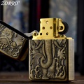 ZORRO 902 Heavy Armor Windproof Kerosene Lighter - Korek Api Minyak Tahan Angin (Black Gold, Silver, Dragon Bronze)