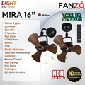 Fanzo MINI 16 Kipas Dinding 16 Inci - Matte Black / Matte White / Walnut / Pinewood / Rose White