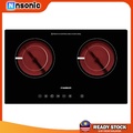 Faber FCH3C/69BK Built-In Double Electric Ceramic Cooker Hob - Hitam 690mm