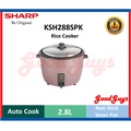 Sharp KSH288SPK 2.8L Rice Cooker - Warna Pink, Kapasiti Besar untuk Keluarga