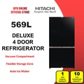 Hitachi R-WB640VM0 Peti Sejuk French Bottom Freezer 569L Warna Glass Black