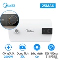 Bình tắm nước nóng gián tiếp Midea MWH30-25MA6, 30 Lít, Treo tường, Chống giật ELCB