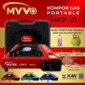 Kompor Gas Portable Myvo MKP-01 2 in 1 - Bodi Teflon, Anti Lengket, Mudah Dibersihkan