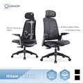 Oxihom FM7217 Kursi Gaming Mesh dengan Foot Rest Hitam - Abu