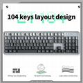 ZIFRIEND ZT104 Keyboard Mekanis Full-sized dengan Switch Noah Silver dan Keycaps PBT Double Shot