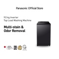Panasonic NA-FD90X1BRM 9kg Top Load Fully Automatic Washing Machine with Care+ Stain Expert - Black Silver