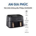 Philips NA352/00 Air Fryer 9L Kapasiti - Hitam dengan Pegangan Berwarna Tembaga