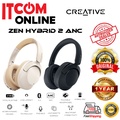 Creative Zen Hybrid 2 - Headphone Over-Ear Wireless dengan ANC (Hitam, Krim)