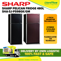 Sharp SJP598GM Pelican 480L 2-Door Refrigerator Maroon Glass