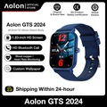 Aolon GTS Ultra Smartwatch - 1.83" HD Touch Screen, IP68 Waterproof, Stainless Steel Case, Black