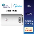 Midea MSH-30VH 30L Storage Water Heater - Pemanas Air Elektrik dengan Perlindungan Keselamatan Lengkap