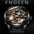 FNGEEN Jam Tangan Mekanik Skeleton 6018 Stainless Steel - Automatic