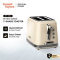 Russell Taylors RT-10C Pembuat Roti Retro, 2 Slot, Warna Cream, 925W