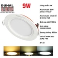 Đèn LED Duhal KDMT0091 - Panel Tròn 9W, Đổi Màu 3 Chế Độ, IP44, Việt Nam