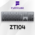 FURYCUBE ZT104 Mechanical Keyboard Full Size 104 Key Wired Hot Swappable Silver Switch Night Green