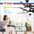 Kipas Siling inovo DCF 1 - 56" LED, 5 Blade, Remote Control (Matt Black / Matt White)