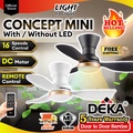 Kipas Siling deka CONCEPT MINI 34" LED Remote Control, Magnesium / White