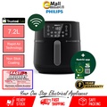 Philips HD9285/91 7.2L XXL Airfryer Connected - Hitam dan Perak Gelap, Kapasiti Besar dengan Teknologi Rapid Air