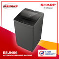 Sharp ES-JN06A9 6.0kg Fully Automatic Top Load Washing Machine - Dark Grey/Black