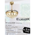 Elmark Winter 666 Kipas Siling 42" LED Light Remote Control Gold