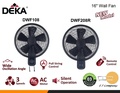 Kipas Dinding deka DWF208R 16 Inci Matte Black