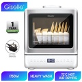 Giselle KEA0205 Table Top Dishwasher - Kapasiti 6 Tempat Tetamu, Penggunaan Air Hemat 5L, Sistem Kering Panas