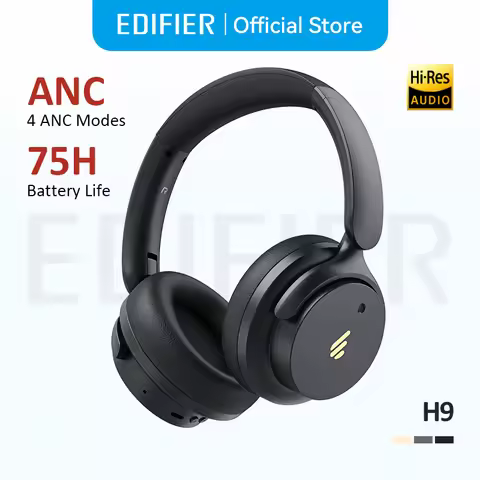 Edifier H9 Wireless Over-Ear Headphones - White, 75 Hours Battery Life, Active Noise Cancellation