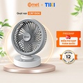 Quạt Sạc Comet CRF1506 7W, Kích thước 200x270x105mm, Màu Trắng - Xám