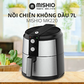 Nồi chiên không dầu Mishio MK220 5L - Vỏ inox, công nghệ Rapid Air