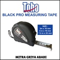 Meteran TOHO BLACK PRO 5m - Plat Tahan Karat, Dual Sided Measurement, Belt Clip & Shock Absorber